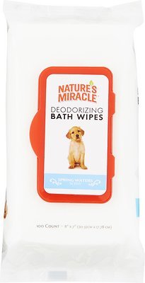 Nature's Miracle Spring Waters Deodorizing Dog Bath Wipes, 100 count - Chewy.com