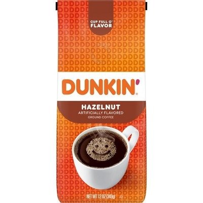 Dunkin' Hazelnut Flavored Light Roast Ground Coffee - 12oz