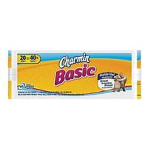 Charmin® Basic Bath Tissue Rolls, 1-Ply, 20 Rolls/Case