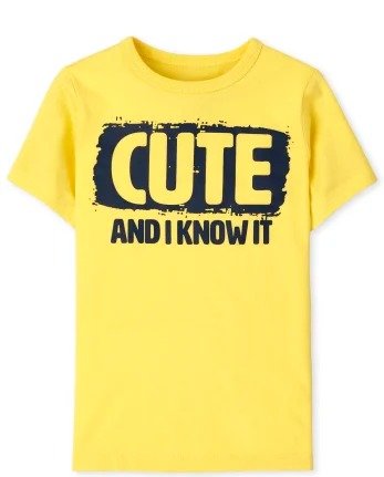 Baby And Toddler Boys Short Sleeve 'Cute And I Know It' Graphic Tee | The Children's Place