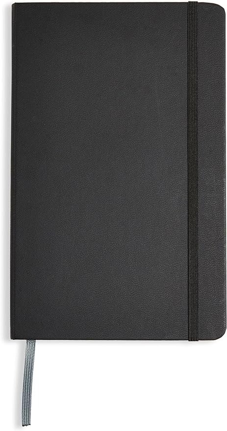Basics 经典笔记本，大号，有横线，黑色