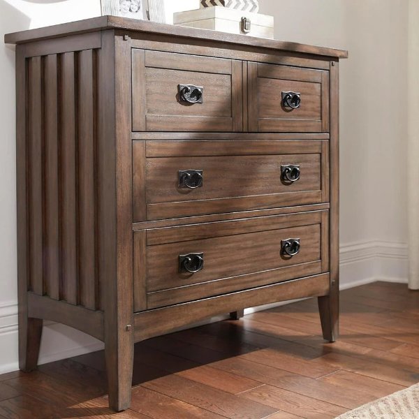 Abrams Walnut Finish 3 Drawer Chest of Drawers (35.43 in W. X 36 in H.)