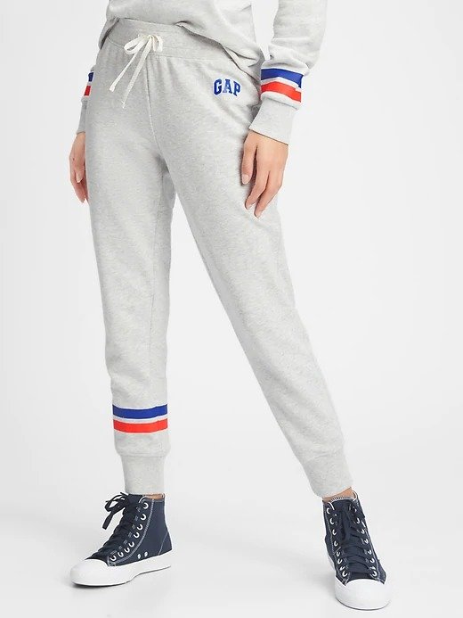 Logo Contrast-Stripe Joggers in French Terry