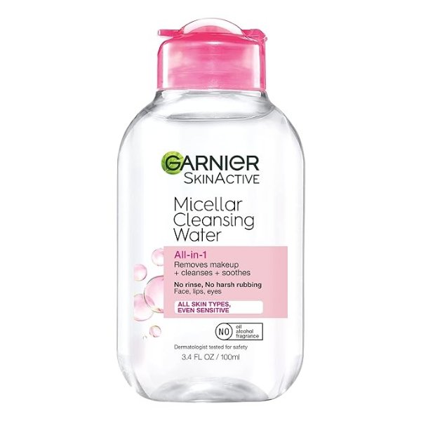 SkinActive Micellar Cleansing Water, All-in-1 Makeup Remover and Facial Cleanser, For All Skin Types, 3.4 Fl Oz