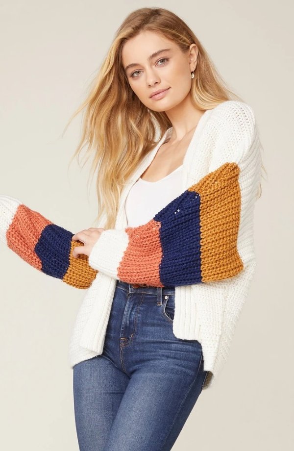 Block and Roll Colorblock Cardigan