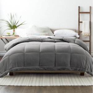 Noble Linens Gray All Season Alternative Down Comforter, Full/Queen
