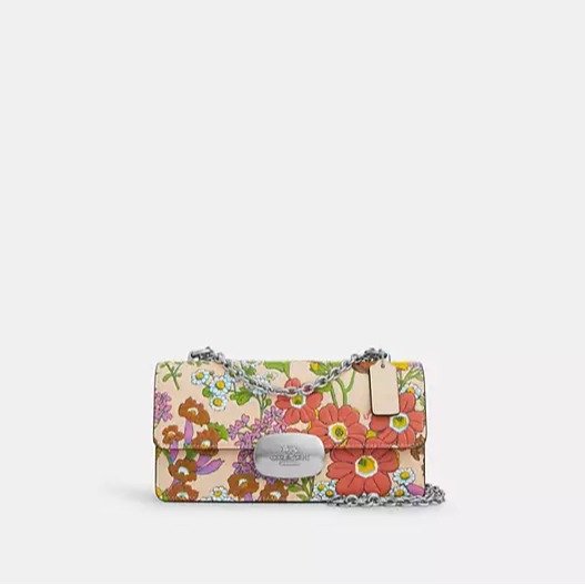 Eliza Flap Crossbody Bag With Floral Print