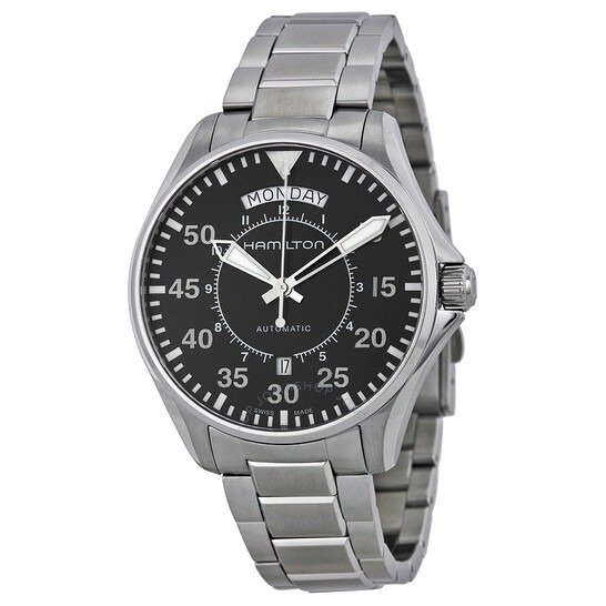 Pilot Day Date Automatic Black Dial Men's Watch H64615135