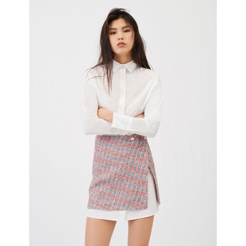 Maje221RAJARI Trompe-l’oeil tweed shirt dress