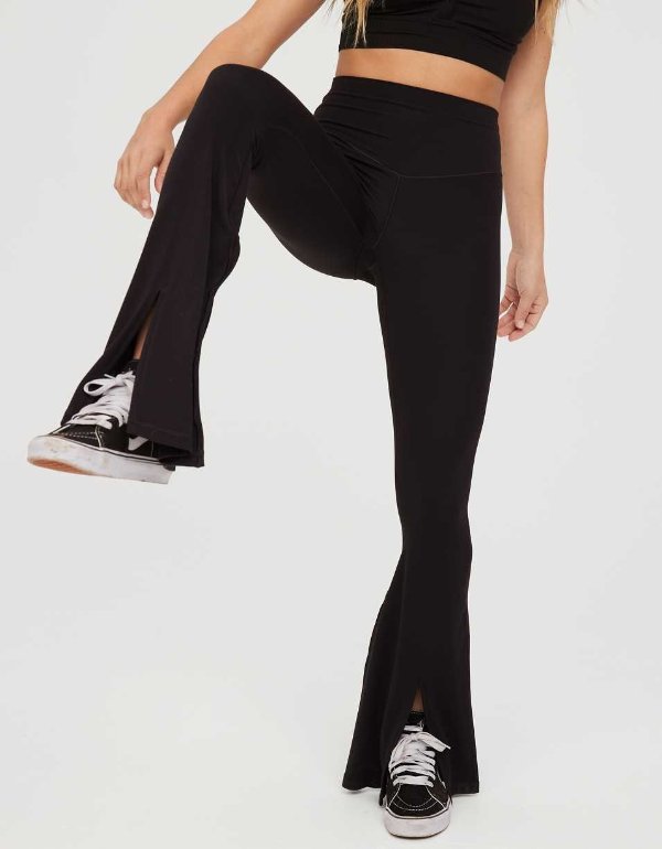 aerie aerie OFFLINE By Aerie Real Me Xtra High Waisted Slit Flare Legging  OFFLINE By Aerie Real Me Xtra High Waisted Slit Flare Legging 54.95