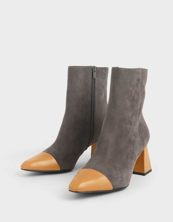 Two-Tone Textured Calf Boots