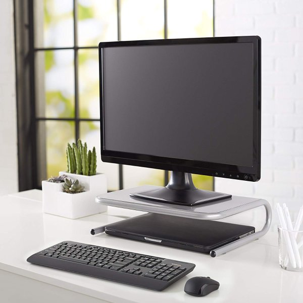 Metal Laptop Computer Monitor Riser Stand - Silver
