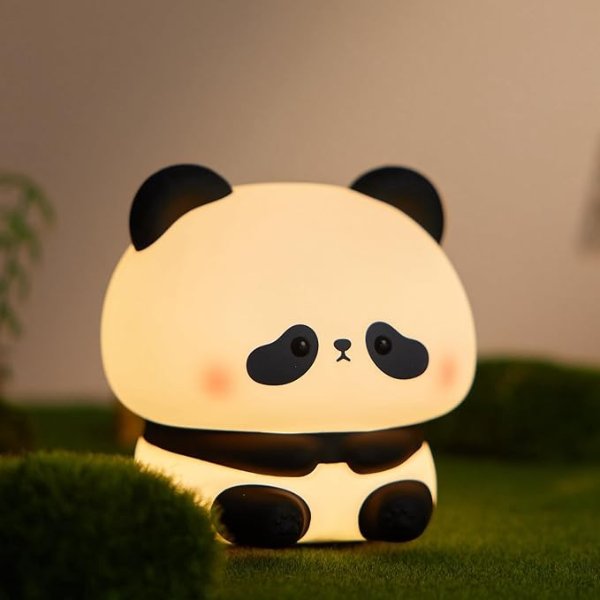 DREAMING MY DREAM Panda Night Light, LED Squishy Panda Novelty Lamp, 3 Level Dimmable Nursery Nightlight, Rechargeable Touch Lamp for Breastfeeding Toddler Baby Kids Decor,Cool Gifts (Panda DaTou)