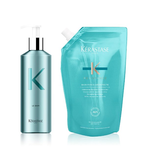 Resistance Reusable Bottle & Strengthening Shampoo Refill | Kerastase