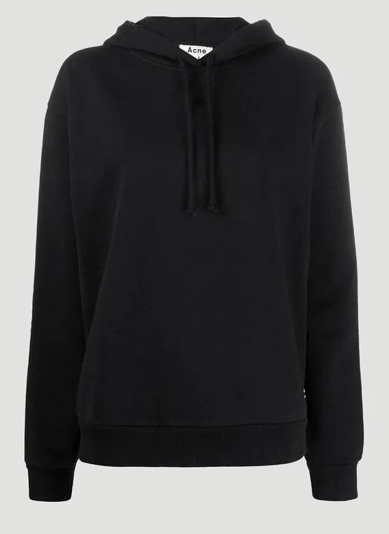 Contrast-Panel Hooded Sweatshirt in Black