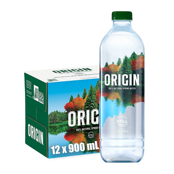 ORIGIN, 100% Natural Spring Water, 900 mL 12 Pack