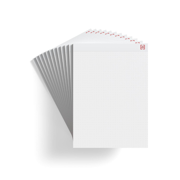 TRU RED™ Notepads, 8.5" x 11.75", Dotted, White, 50 Sheets/Pad, 12 Pads/Pack