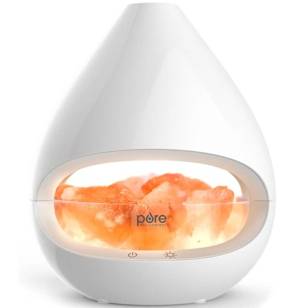 PureGlow Crystal Himalayan Salt Lamp & Ultrasonic Aroma Diffuser