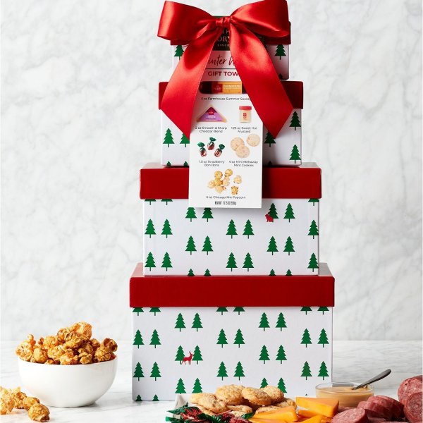 Hickory Farms Winter Woods Gift Tower