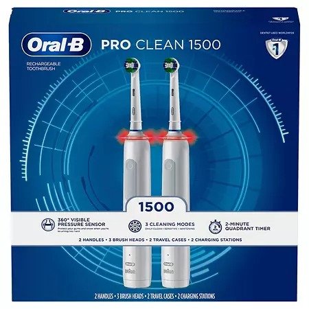 ProAdvantage 1500 Electric Rechargeable Toothbrush, Powered by Braun (2 pk.)