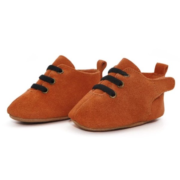 Tan Suede Leather Oxford Baby Shoe