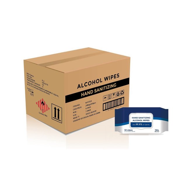 Ethyl 75%酒精消毒湿巾 50张/盒 24盒