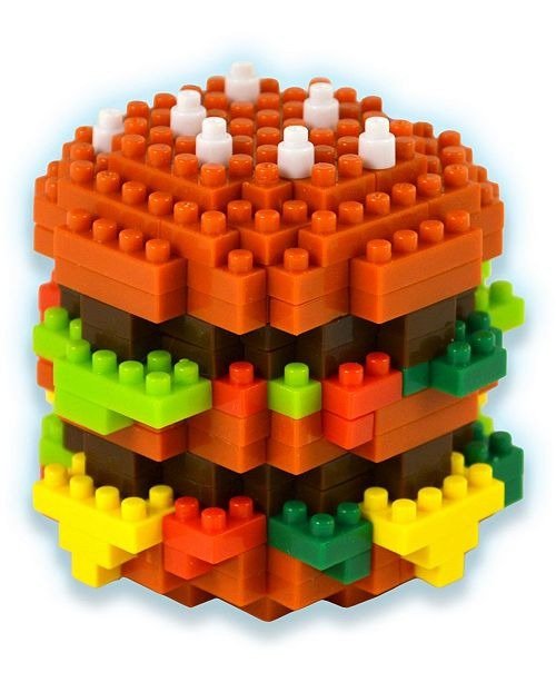 3D Pixel Puzzle - Hamburger