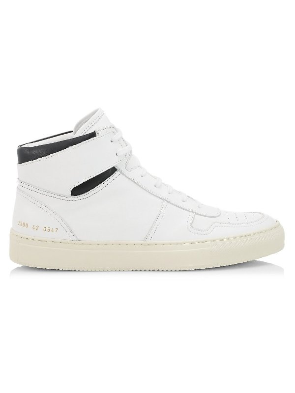 Men's Two-Tone Leather High-Top Sneakers