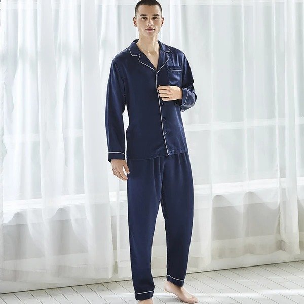 Luxury 22 Momme V Neck Silk Pajama Set | Men | 6 Colors
