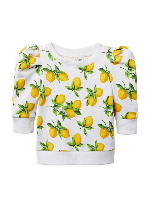 Little Girl's & Girl's Lemon Print Sweatshirt
