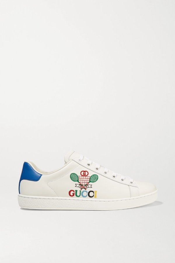 Ace embroidered leather sneakers