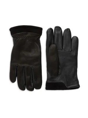 Capitan Faux Fur-Lined Leather Tech Gloves