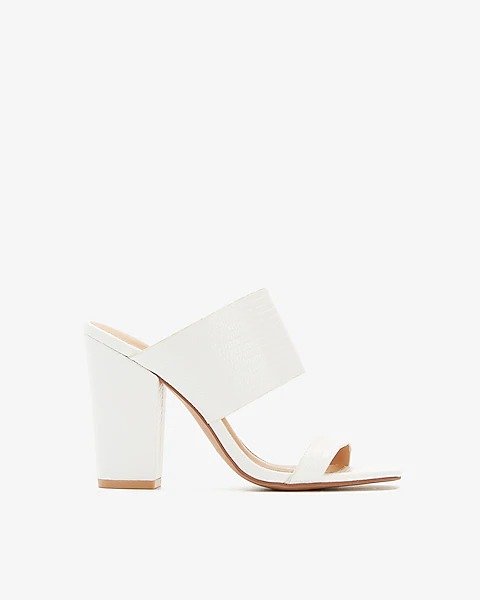 Thick Double Band Block Heel Sandals
