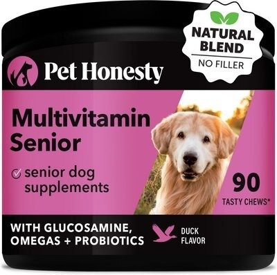 PETHONESTY 10-for-1 Multivitamin with Glucosamine Smoked Duck Flavor Senior Dog Supplement, 90 count - Chewy.com