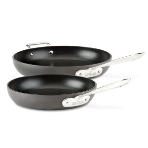 All-Clad E7859064 HA1 Hard Anodized Nonstick Dishwasher Safe PFOA Free 10-Inch & 12-Inch Fry Pan Cookware Set, 2-Piece, Black