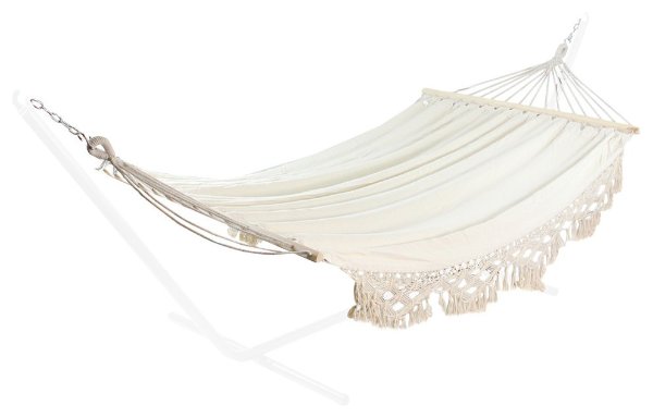 47"x78" Cream White and Tan Brown Poly Cotton Hammock - Beach Style - Hammocks And Swing Chairs - by Northlight Seasonal