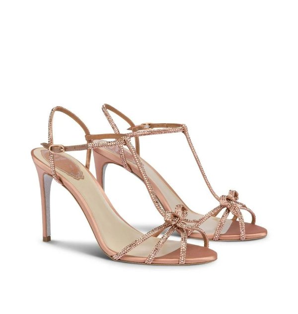 Sandals rose gold jewel with heel CATERINA