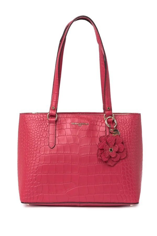 Heather Croc Embossed Cow Leather Tote Bag