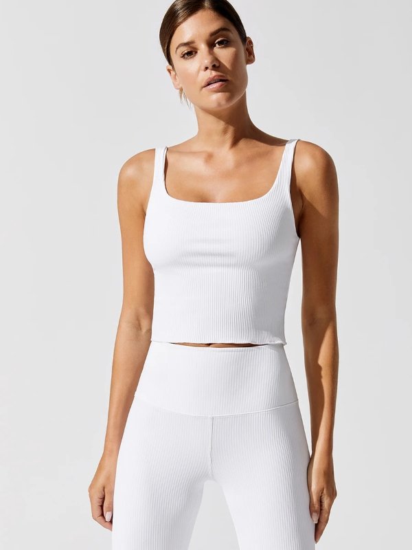 White Ribbed Tank Top | Carbon38