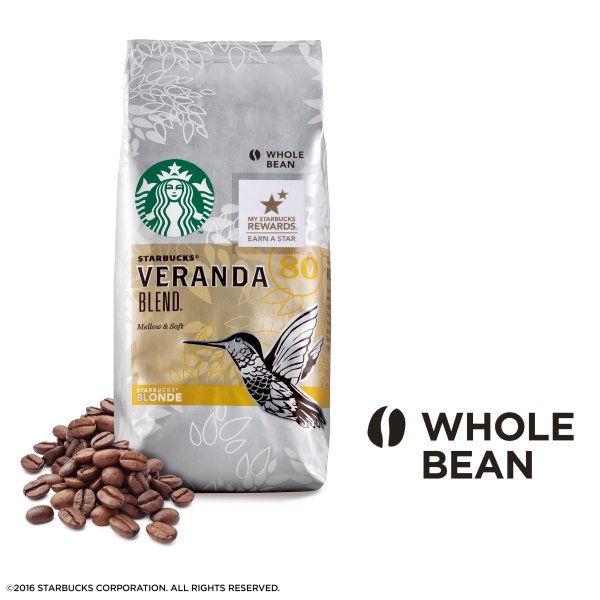 Veranda Blend Light Blonde Roast Whole Bean Coffee, 12-Ounce Bag