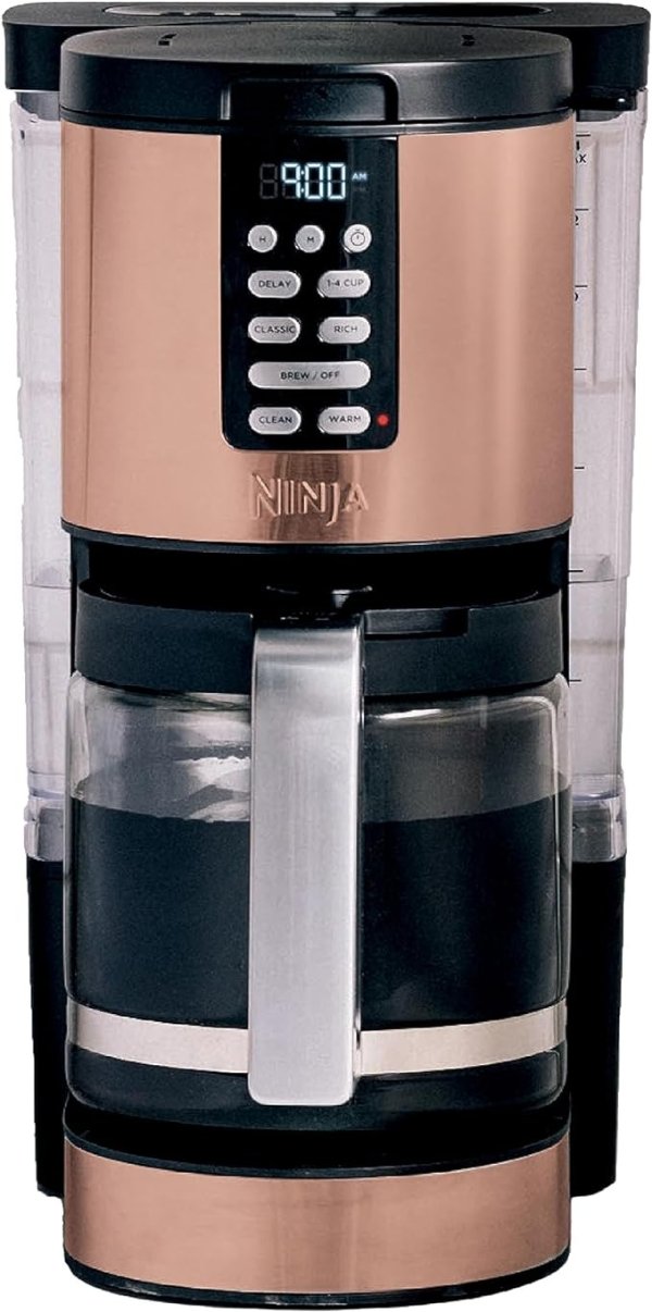 DCM201CP Programmable XL 14-Cup Coffee Maker PRO with Permanent Filter, 2 Brew Styles Classic & Rich, Delay Brew, Freshness Timer & Keep Warm, Dishwasher Safe, Copper