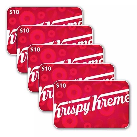Krispy Kreme $10 礼卡5张 (总值$50)