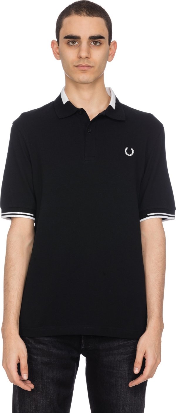 Fred Perry - Graphic Collar Pique Polo Shirt - Black
