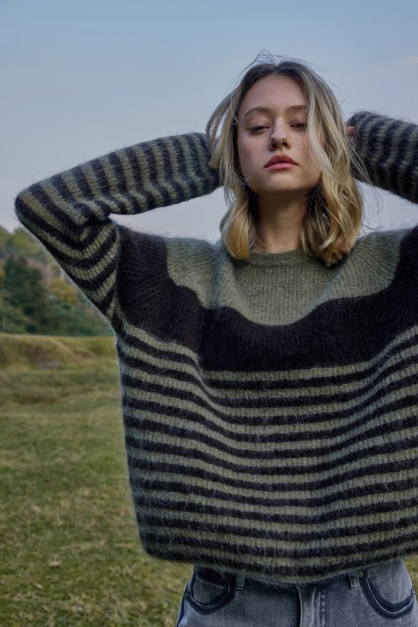Ancosti contrast striped sweater