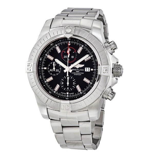Super Avenger Chronograph Automatic Chronometer Black Dial Men's Watch A13375101B1A1