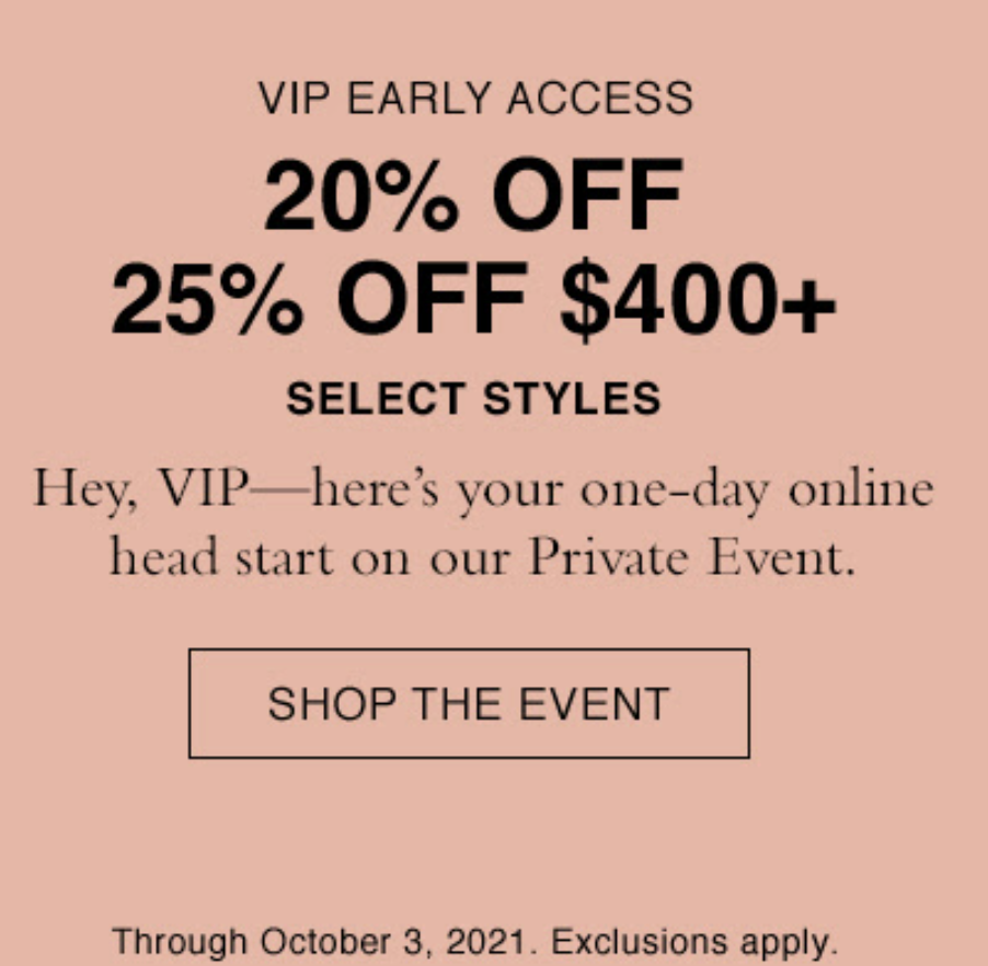 Event Picks - The Fall Sale | COACH® Early VIP Access To Private Event 提前入场 低至7.5折