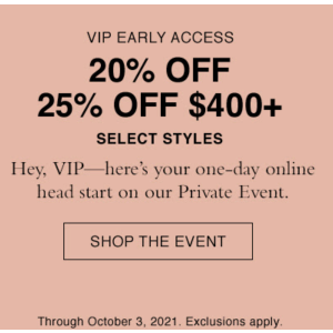 Event Picks - The Fall Sale | COACH® Early VIP Access To Private Event 提前入场 低至7.5折