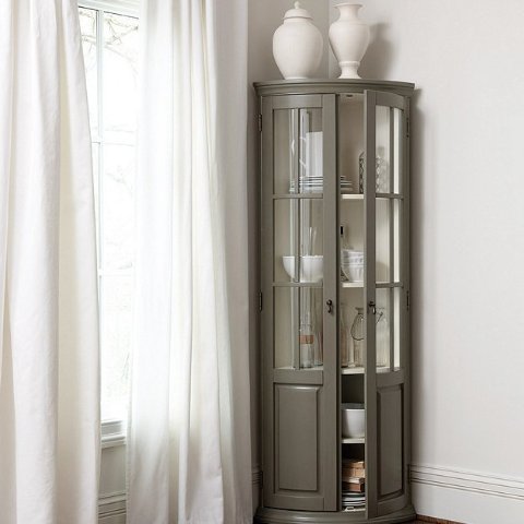 Chilton Glass Door Corner Cabinet