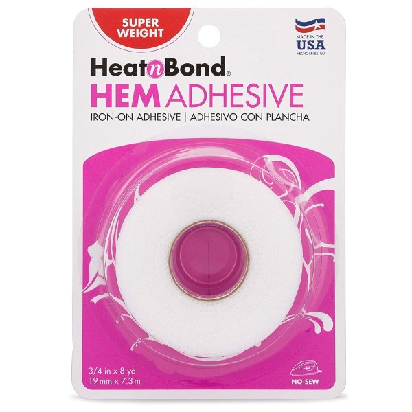HeatnBond Hem Iron-On Adhesive, Super Weight, 3/4 Inch x 8 Yards