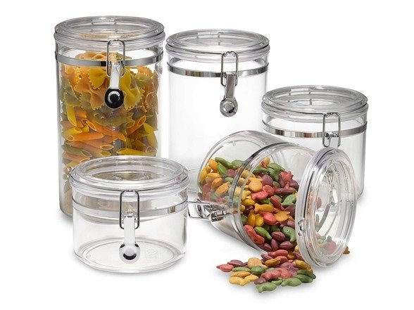 9322 Acrylic 5pc Canister Set Clear